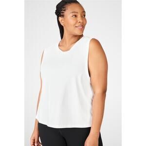 Fabletics White Muscle Tank Top Size 3X Cotton